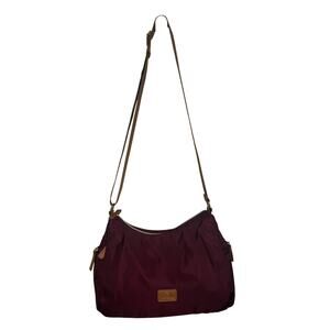 Nordace Siena Hobo Crossbody Bag Purse Burgundy RFID Travel Brown Strap